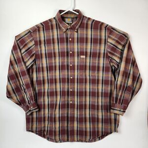 VTG 90s Carhartt Shirt Mens L Chore Wear Western Cowboy Plaid Work Utility Thick